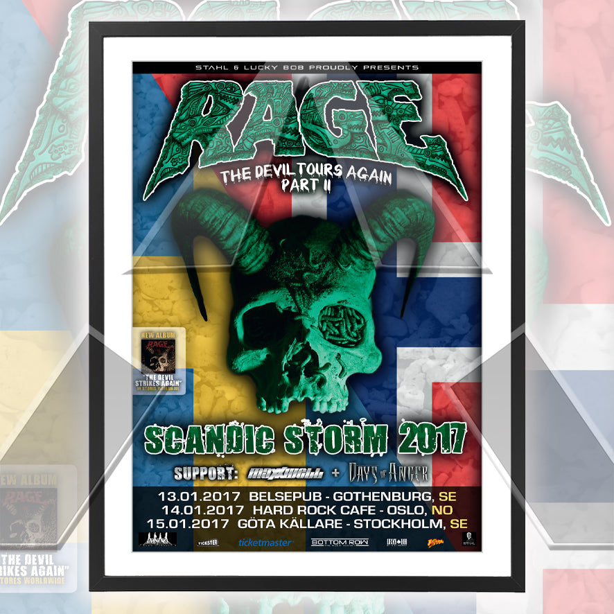 Rage ★ Scandinavia 2017 (tour poster)