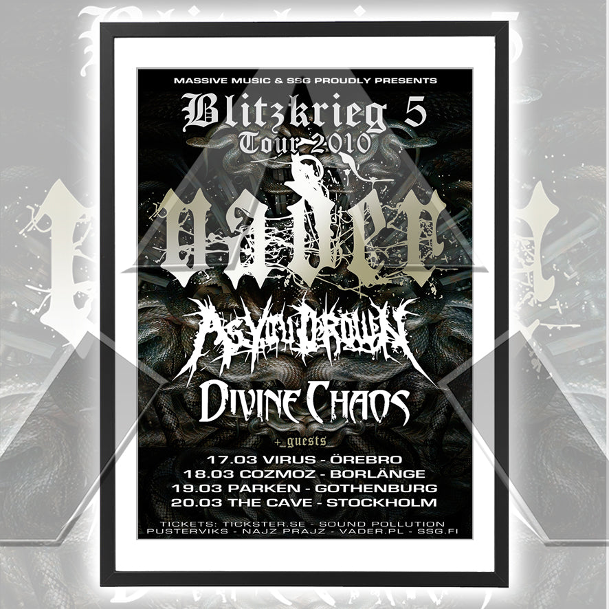 Vader ★ Sweden Tour Poster 2010 (tour poster - 2 versions)