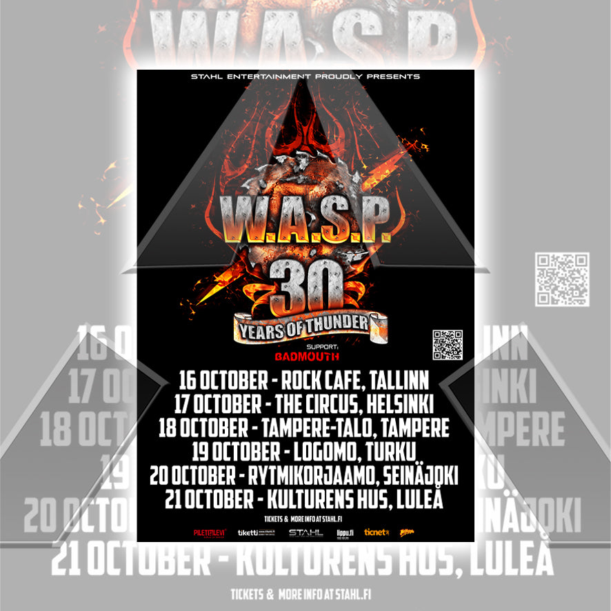 W.A.S.P. ★ Nordic Tour Poster 2011 (tour poster - 2 versions)