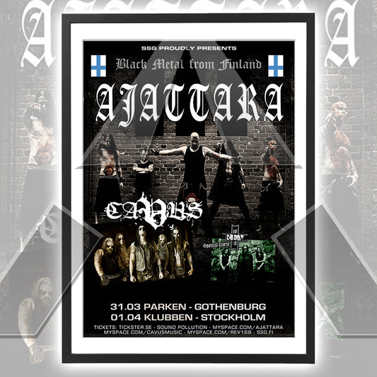 Ajattara ★ Black Metal from Finland 2010 (tour poster - 2 versions)