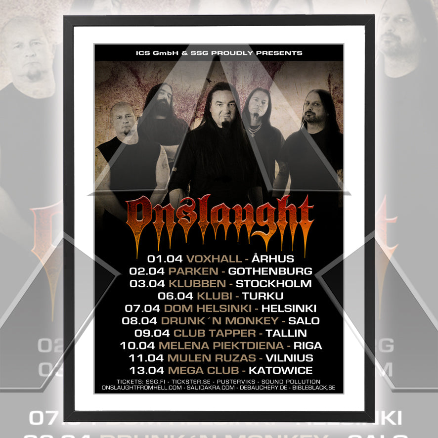 Onslaught ★ Europe 2011 (tour poster)