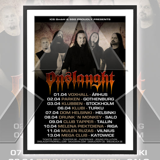 Onslaught ★ Europe 2011 (tour poster)